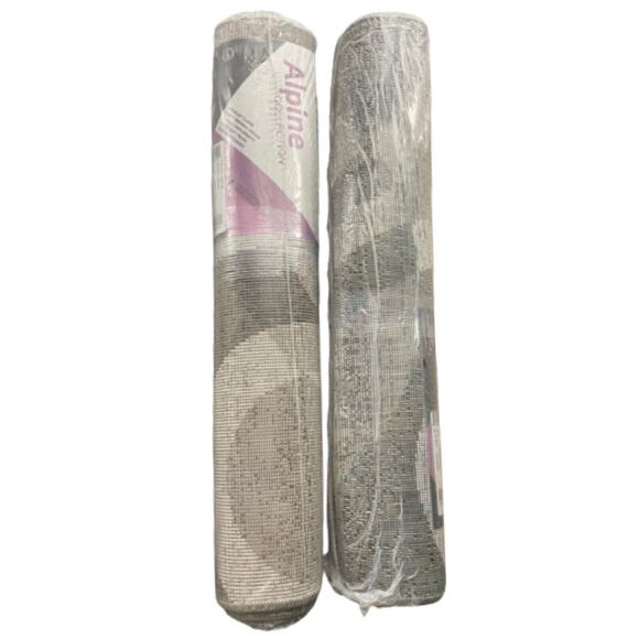 Alpine Collection Grey Black White Curved Circle Lines Mat Rug 2’ x 3’ Set of 2 - Picture 2 of 5